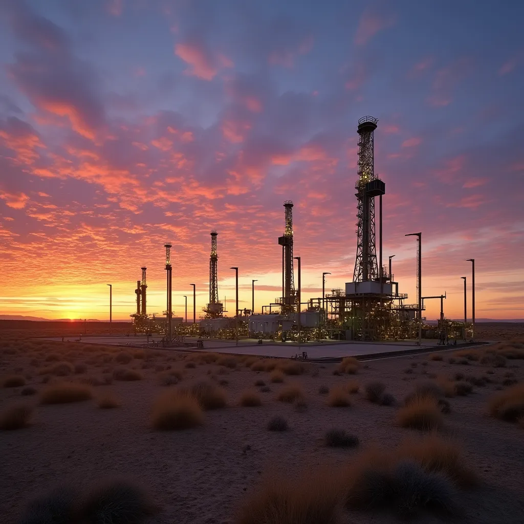 Plataforma de extracción de petróleo y gas en Vaca Muerta