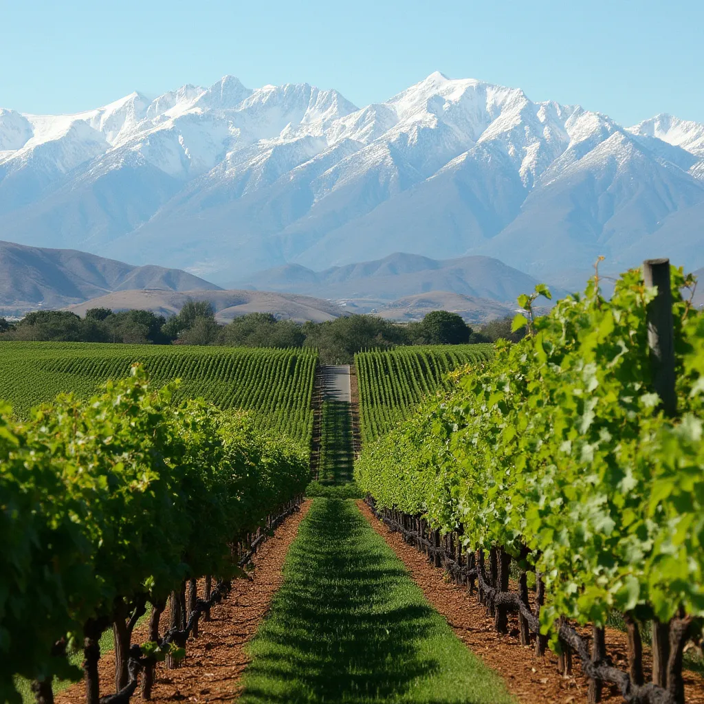 Viñedos en Mendoza con los Andes al fondo