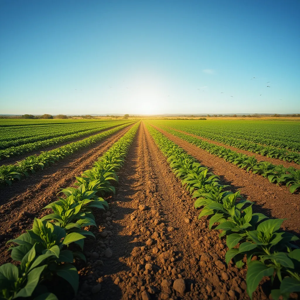 Campo de cultivo de soja en Argentina